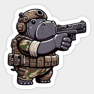 Tactical Hippo Sticker